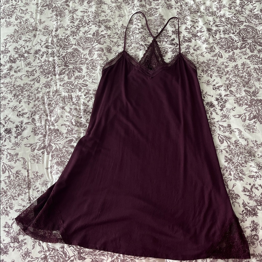 Victoria's Secret Deep Purple Lace Chemise racerback